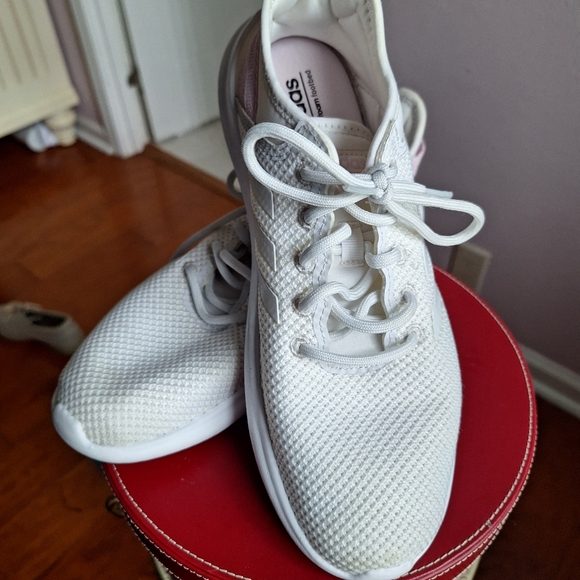 Adidas white Cloudfoam QT Flex lightweight sneakers with memory foam women's 8 - Picture 10 of 16